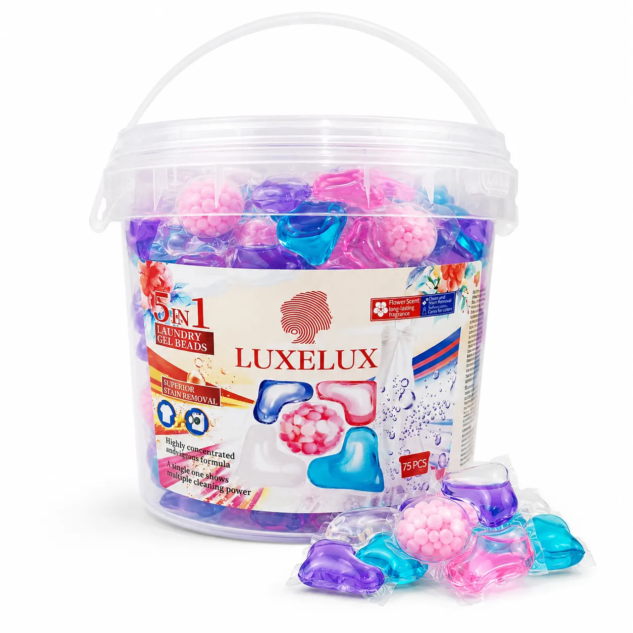 Luxelux kapsle na praní 5v1 Flower Scent – 75 ks