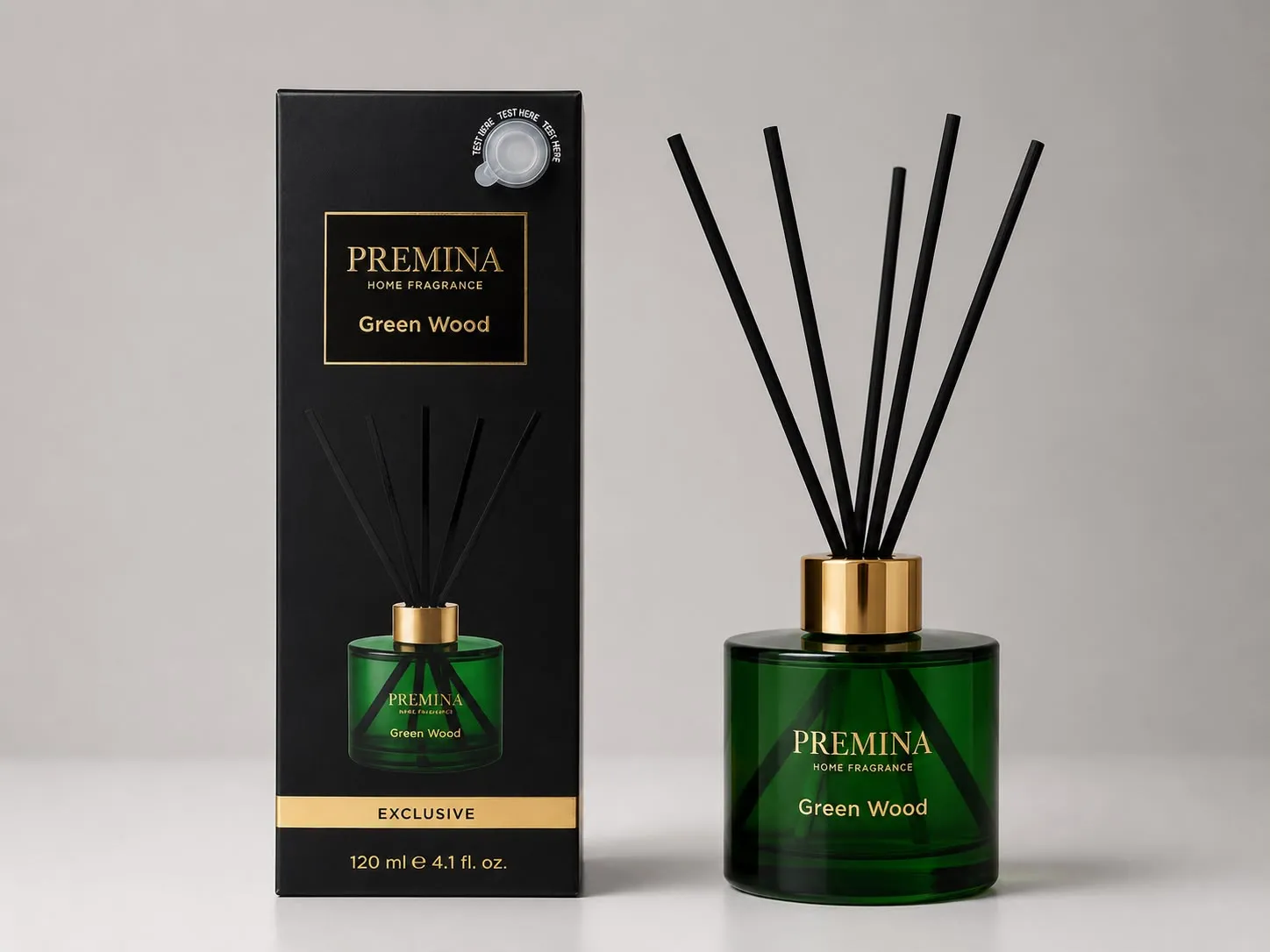 PREMINA Green Wood – prémiový bytový difuzér 120 ml