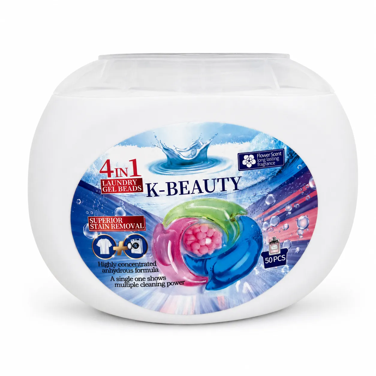 K‑BEAUTY 4v1 prací kapsle s květinovou vůní – 50 ks