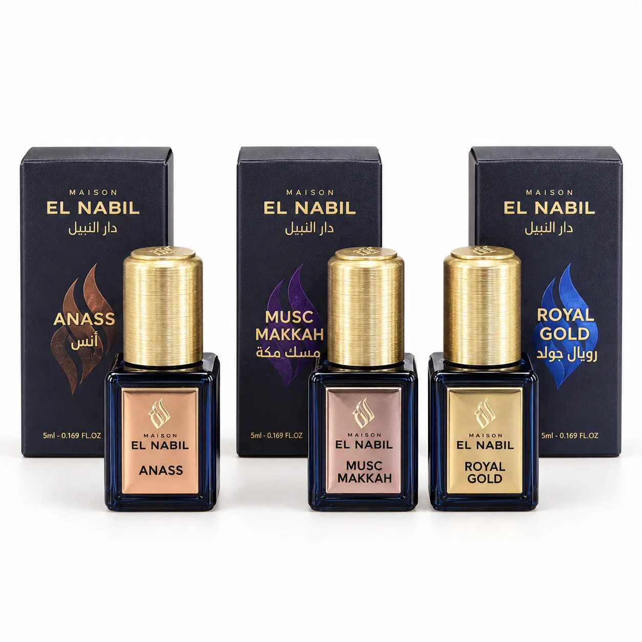 Maison El Nabil Warm & Elegant – dárková sada cestovních parfémů 3× 5 ml