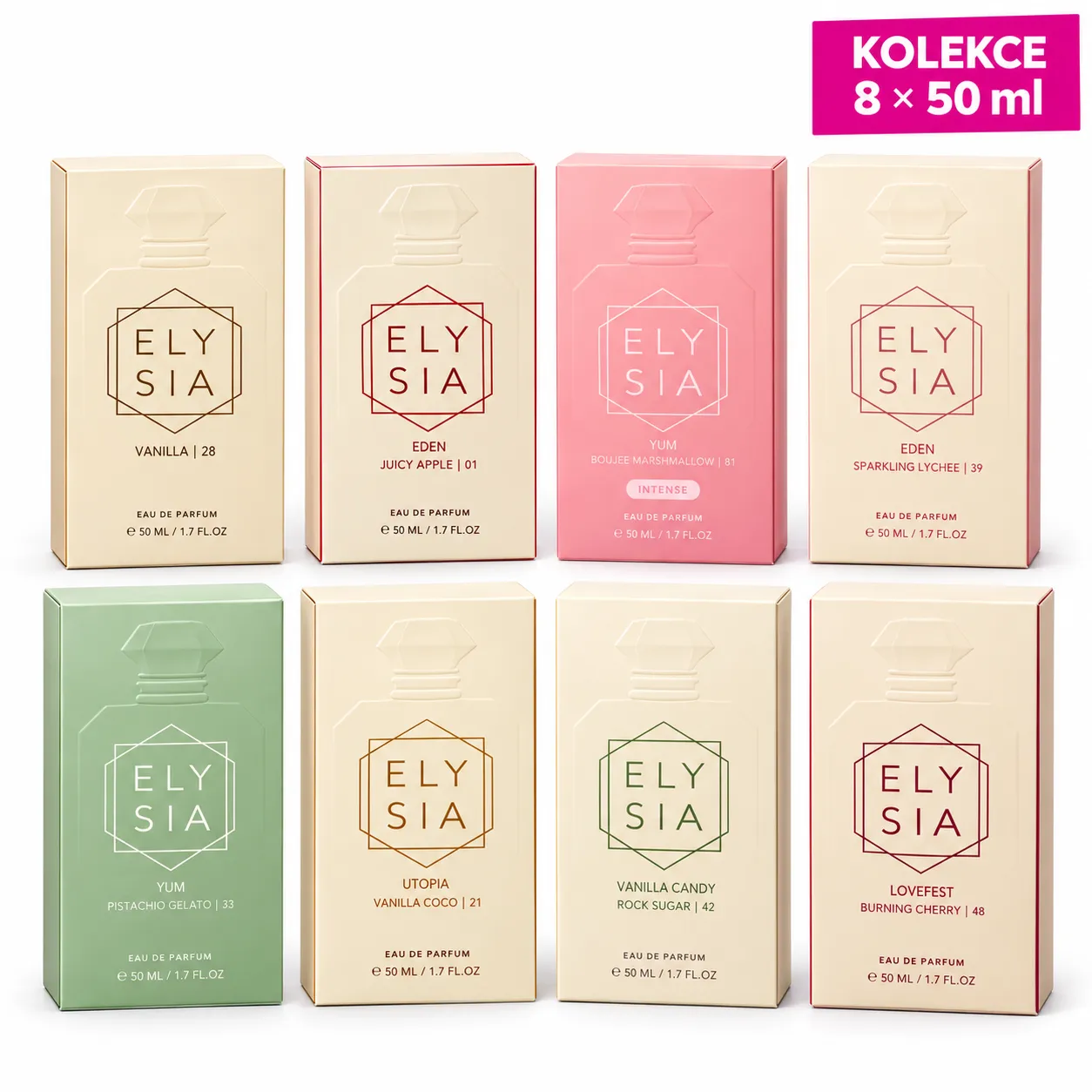 Clive Dorris Elysia – kolekce 8 parfémovaných vod, 8 × 50 ml