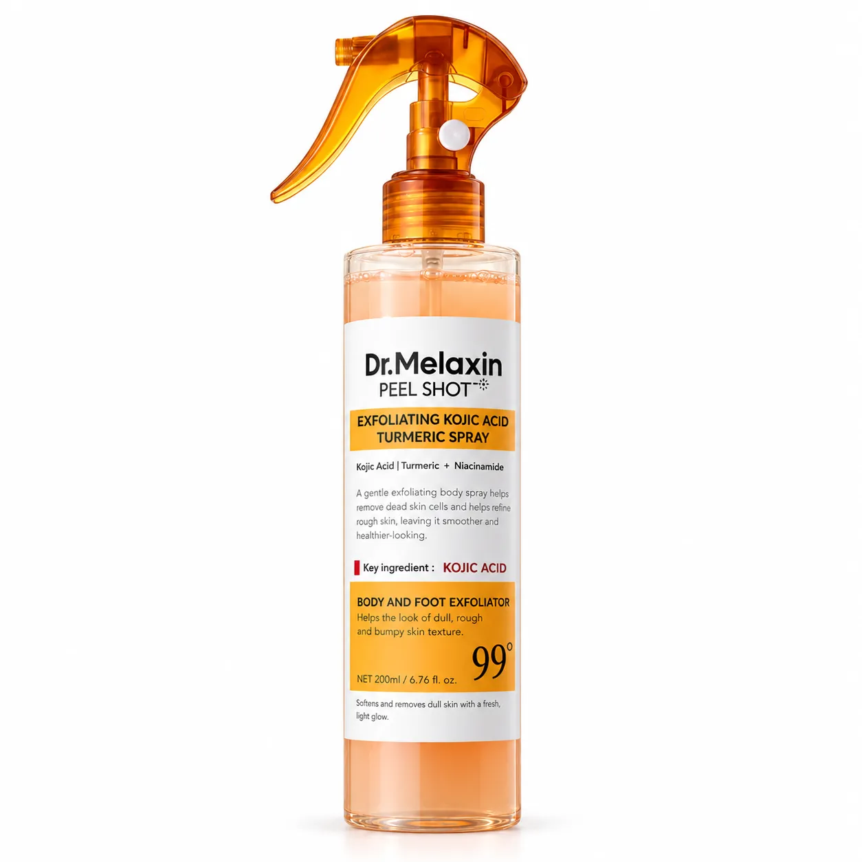 Dr.Melaxin Peel Shot tělový peeling ve spreji s kyselinou kojovou a kurkumou 200 ml