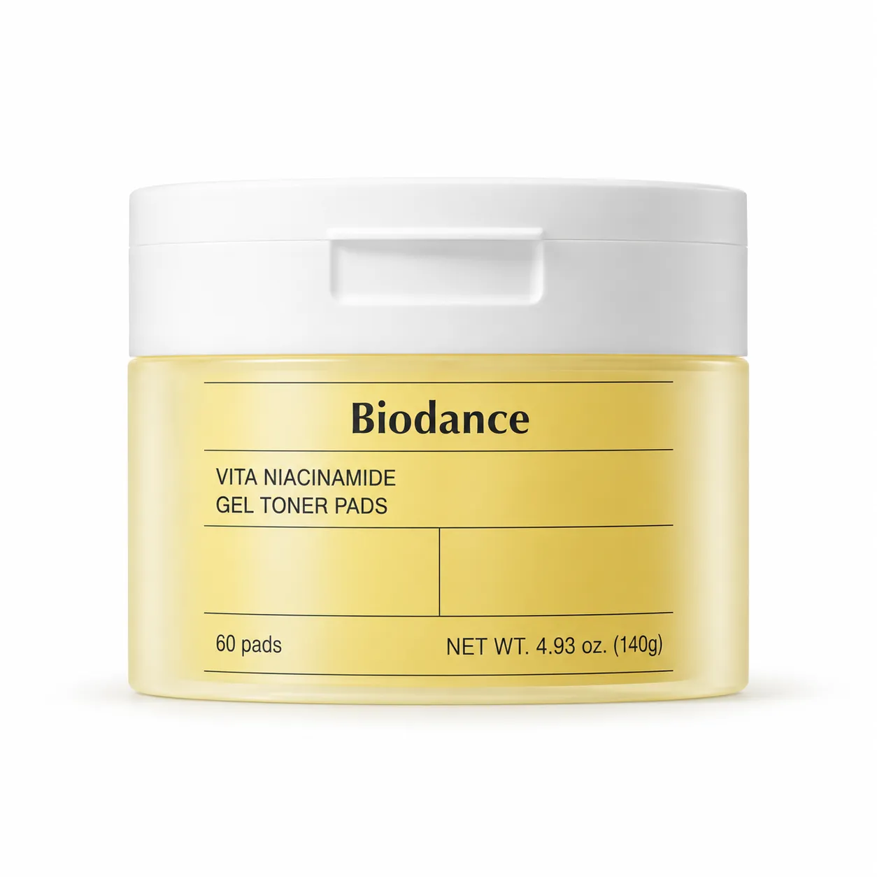 BIODANCE Vita Niacinamide – rozjasňující gelové tonizační polštářky s niacinamidem 60 ks / 140 g