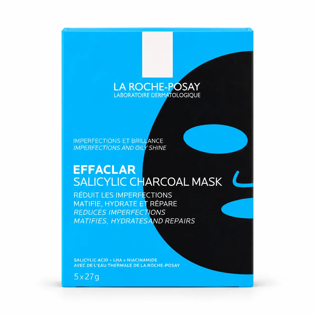 LA ROCHE-POSAY Effaclar – černá plátýnková maska s kyselinou salicylovou a niacinamidem 1 ks / 27 g