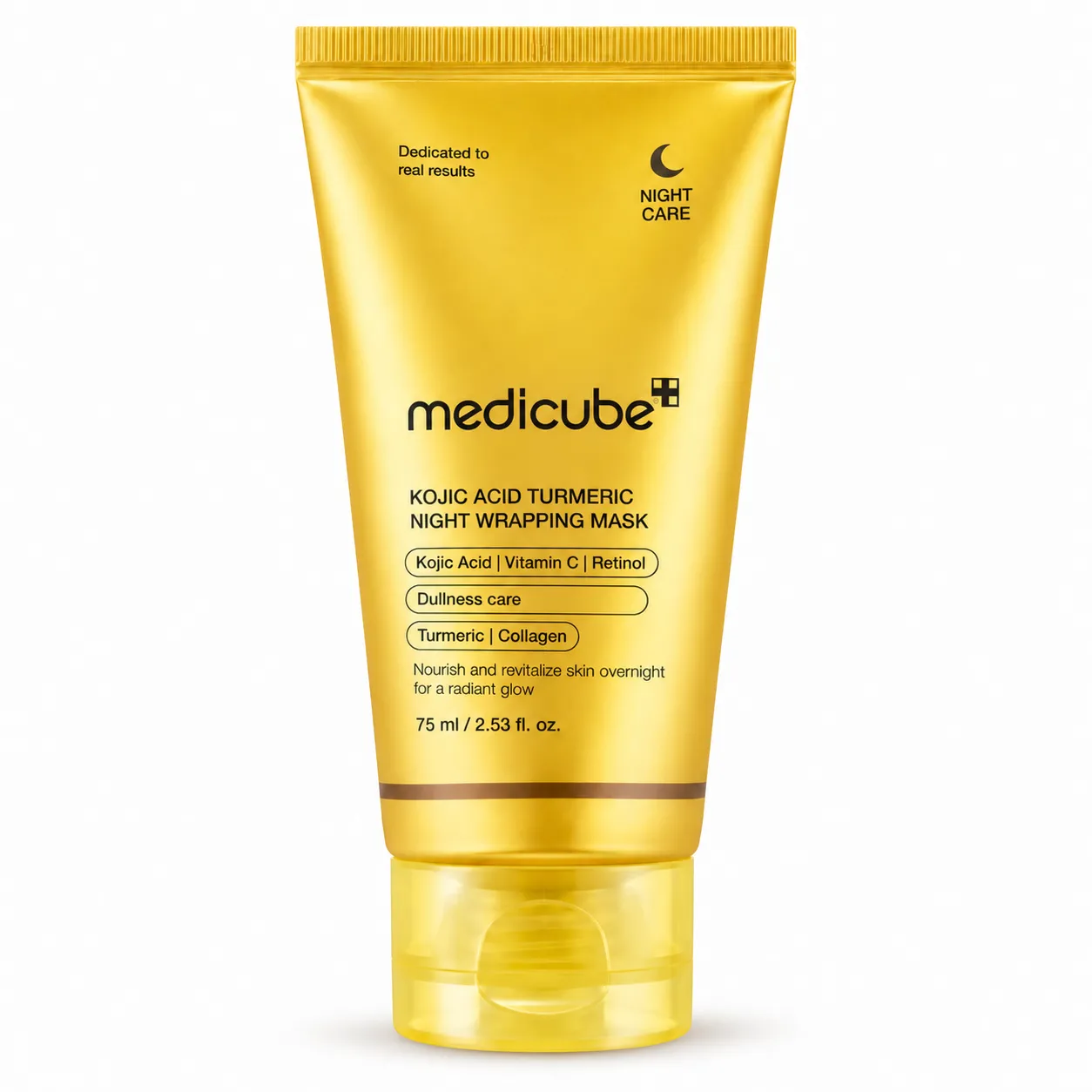 MEDICUBE Kojic Acid Turmeric Night Wrapping Mask – rozjasňující noční maska s kyselinou kojovou a kurkumou 75 ml