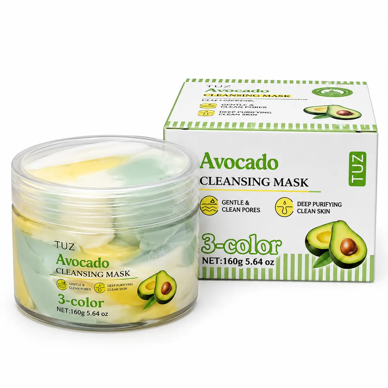 Avocado 3-Color Cleansing Mask – tříbarevná čisticí pleťová maska 160 g