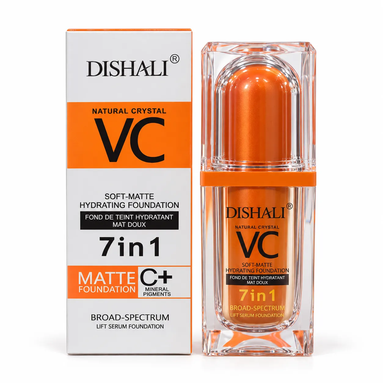 DISHALI VC 7in1 Soft-Matte – tekutý make-up s jemně matným finišem